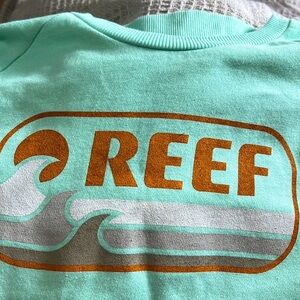 NWT REEF WOMENS SWEATSHIRT GREEN LARGE retro look